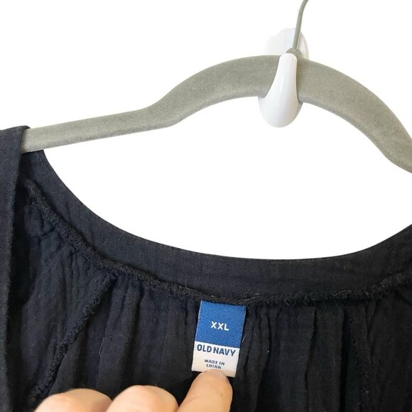 Old‎ Navy Women Gauze Smocked Short Sleeve Dress Size XXL Plunge V-Neck Peasant - Picture 6 of 8